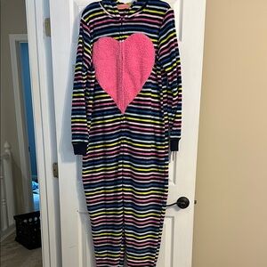 SO Pink and Blue Striped Pajamas Cozy Sleepwear